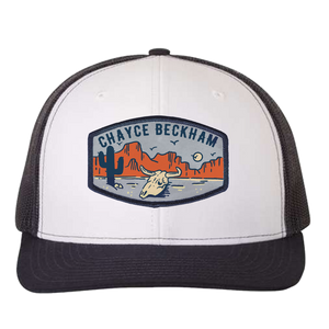 White and Navy Western Patch Ballcap